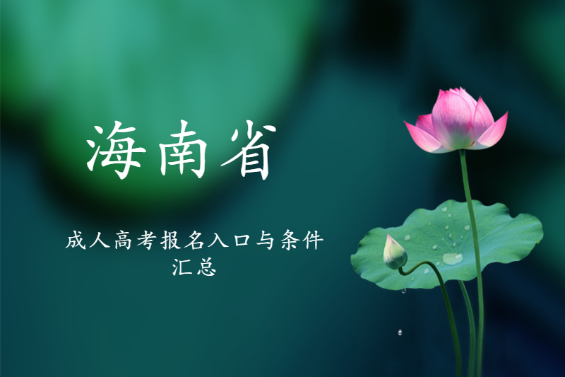海南省成人高考報名入口及條件匯總