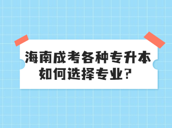 海南成考各種專升本如何選擇專業(yè)？