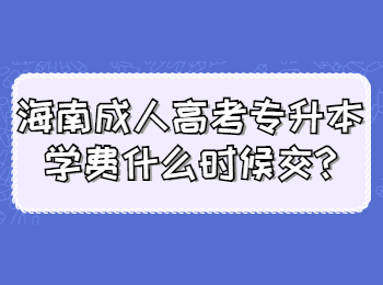 海南成人高考專升本學費什么時候交