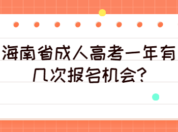 海南省成人高考一年有幾次報名機會