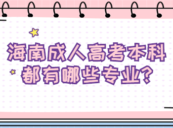 海南成人高考本科都有哪些專業