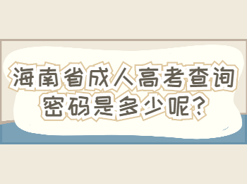 海南省成人高考查詢密碼是多少呢