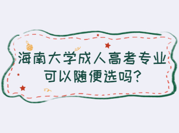 海南大學(xué)成人高考專業(yè)可以隨便選嗎