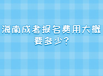 海南成考報名費用大概要多少