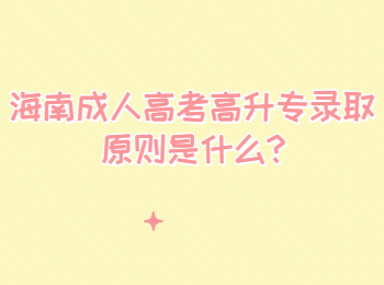 海南成人高考高升專錄取原則是什么