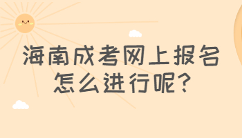 海南成考網(wǎng)上報名怎么進行呢