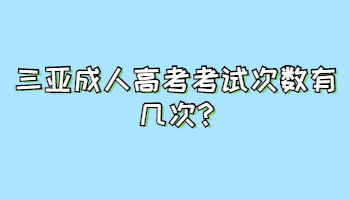 三亞成人高考考試次數有幾次
