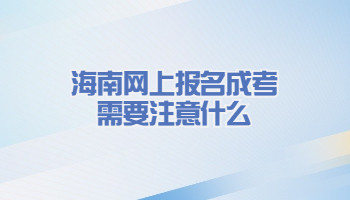 海南網上報名成考需要注意什么