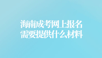 海南成考網上報名需要提供什么材料