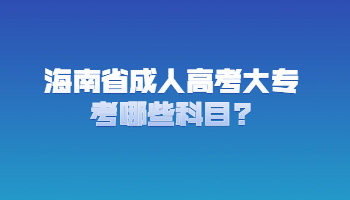海南省成人高考大專考哪些科目?