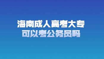 海南成人高考大專可以考公務員嗎
