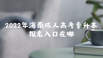 2022年海南成人高考專升本報名入口在哪